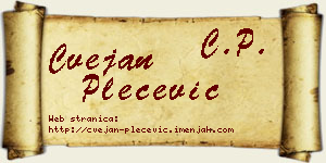 Cvejan Plećević vizit kartica